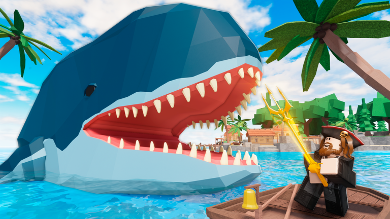 Fisch shark and fishing scene